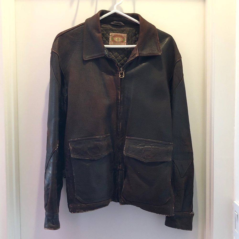Vintage leather aviator jacket